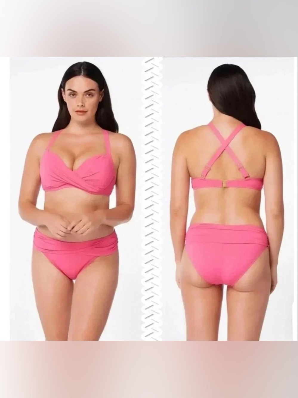 BLEU ROD BEATTIE KORE UNDERWIRE CROSS BACK BIKINI TOP AND BIKINI BOTTOM